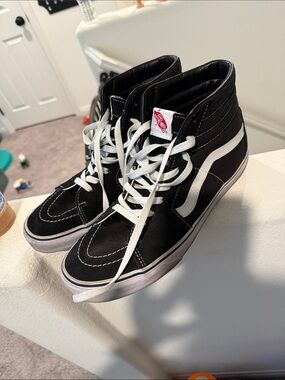 Vans Black & White High-Top Skate Sneakers